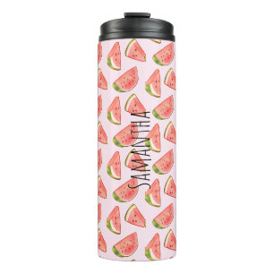 Summer Watercolor Watermelon Slices Thermal Tumbler