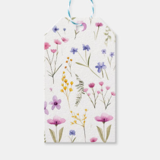 Summer Watercolor Wildflowers Gift Tags