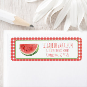 Summer Watermelon and Red Gingham Plaid