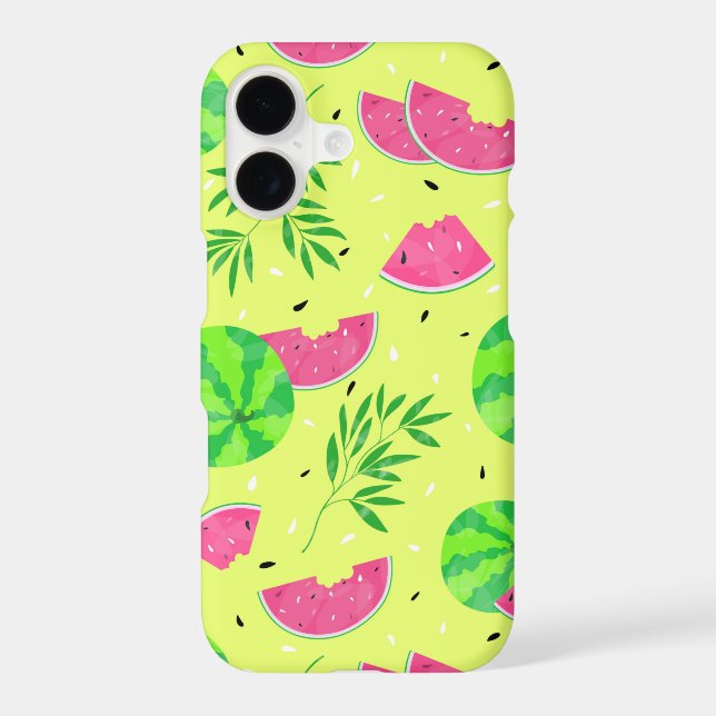 Summer Watermelon Branches Bright Tropical Pattern (Back)