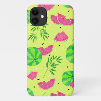 Summer Watermelon Branches Bright Tropical Pattern iPhone 11 Case