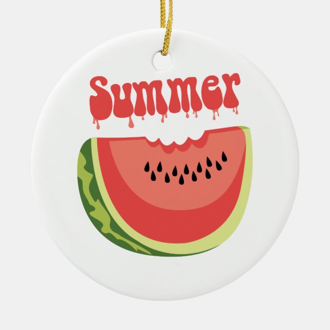 Summer Watermelon Ceramic Ornament (Front)