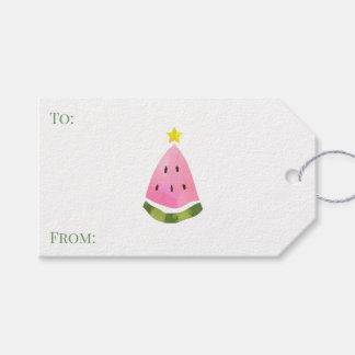 Summer Watermelon Christmas Tree Present Gift Tags
