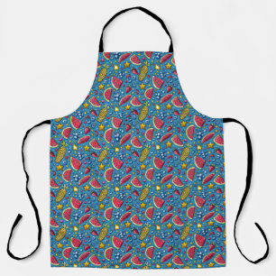 Summer Watermelon Corn and Fruit Kitchen Apron