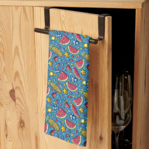 Summer Watermelon Corn and Fruit Kitchen Towel
