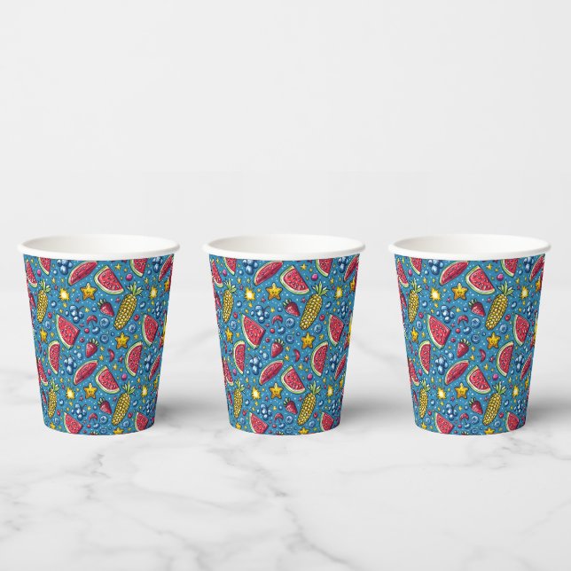 Summer Watermelon Corn and Fruit Paper Cups BBQ (Multi)