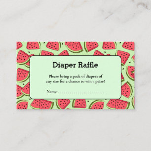 Summer Watermelon Diaper Raffle Baby Shower Enclosure Card
