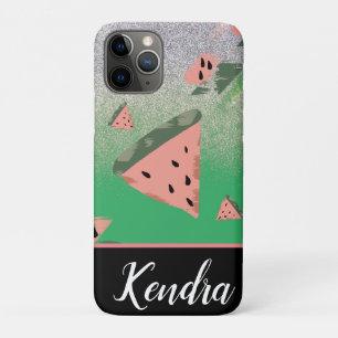 Summer Watermelon Illustration Pattern Sparkle iPhone 11 Pro Case