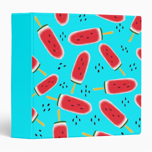 Summer watermelon isecream on blue background binder (Front/Spine)