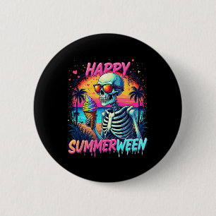 Summer Watermelon Jack-o-lantern Happy Summerween  2 Inch Round Button