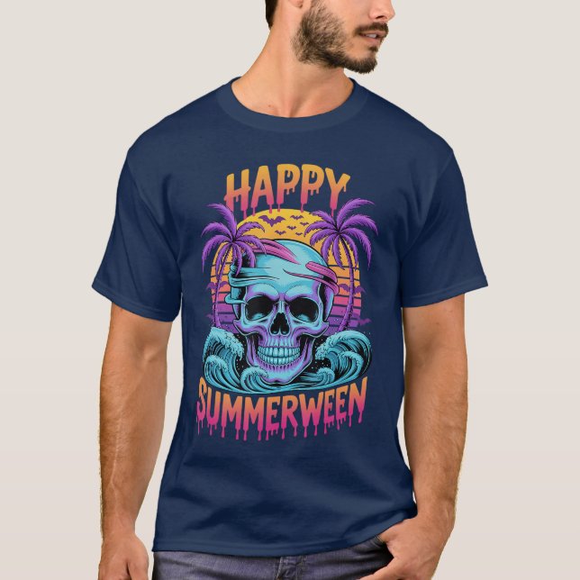 Summer Watermelon Jackolantern Happy Summerween Sk T-Shirt (Front)