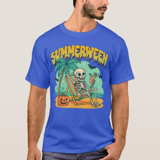 Summer Watermelon Jackolantern Happy Summerween Sk T-Shirt