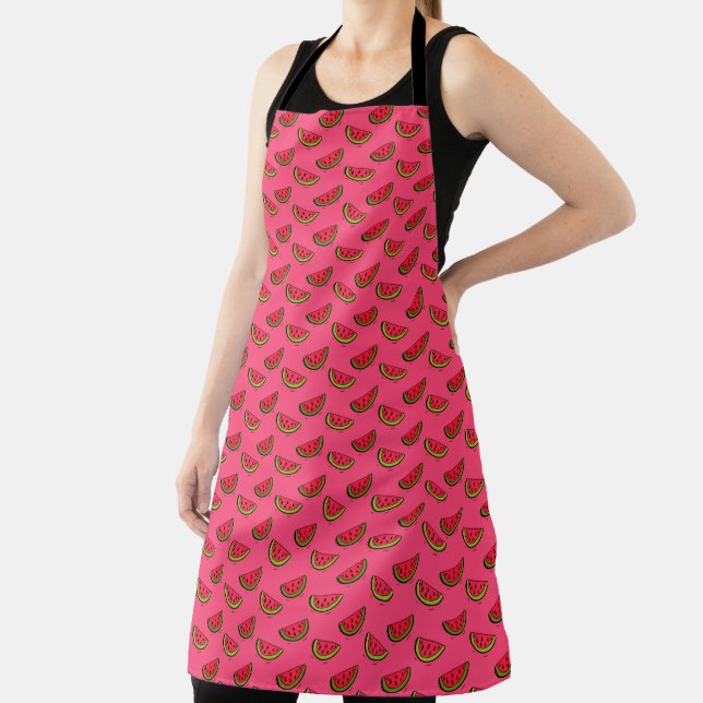 Summer Watermelon on Pink Pattern Apron (Insitu)