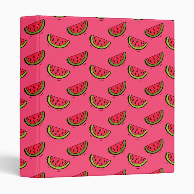 Summer Watermelon on Pink Pattern Binder (Front/Spine)