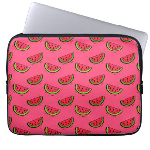 Summer Watermelon on Pink Pattern Laptop Sleeve