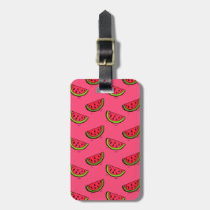 Summer Watermelon on Pink Pattern Luggage Tag