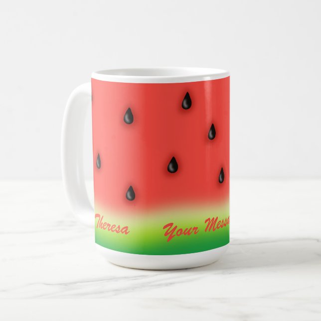 Summer Watermelon Personalized  Coffee Mug (Front Left)