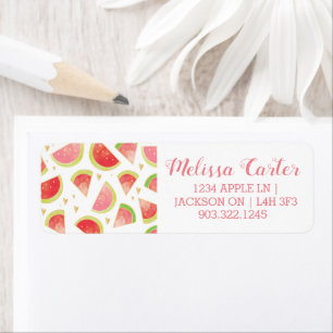 Summer Watermelon Slices & Gold Heart Pattern