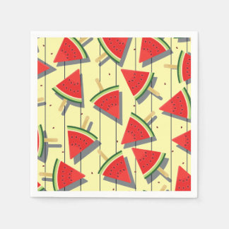 Summer Watermelon Slices Pattern, Red and Green Napkin
