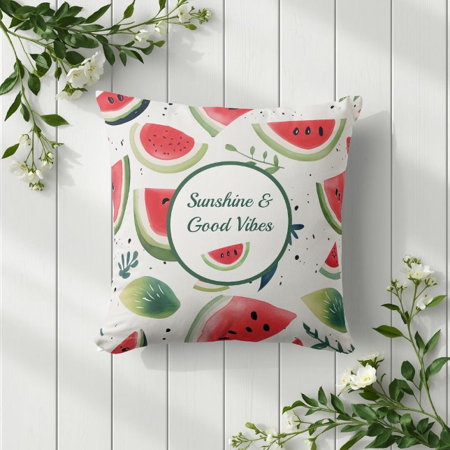 Summer Watermelon Throw Pillow (Creator Uploaded)