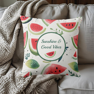 Summer Watermelon Throw Pillow