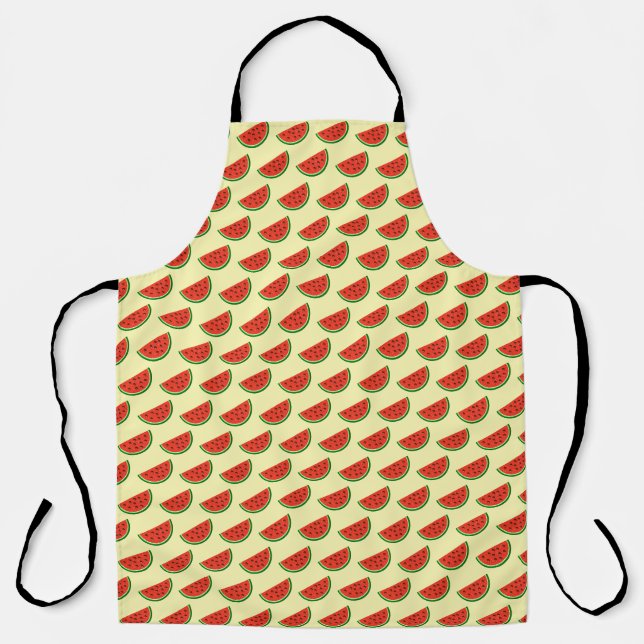 Summer Watermelon Yellow Kitchen Apron (Front)
