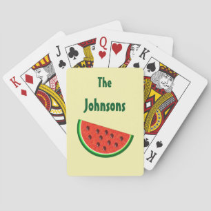 Summer Watermelon Yellow Playing Cards