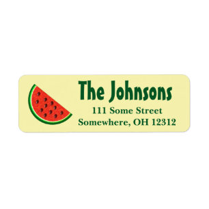Summer Watermelon Yellow Return Address Labels