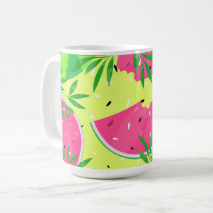 Summer Watermelons Branches Bright Tropical Coffee Mug