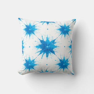 Summer Waves Geometric Splash Throw Pillow