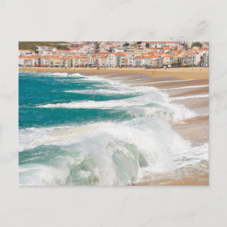 Summer waves in Nazare Postcard