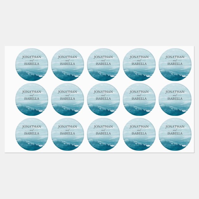 Summer wedding by the blue wavy sea ombre ocean (Sheet)
