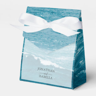 Summer wedding by the blue wavy sea ombre ocean favor box