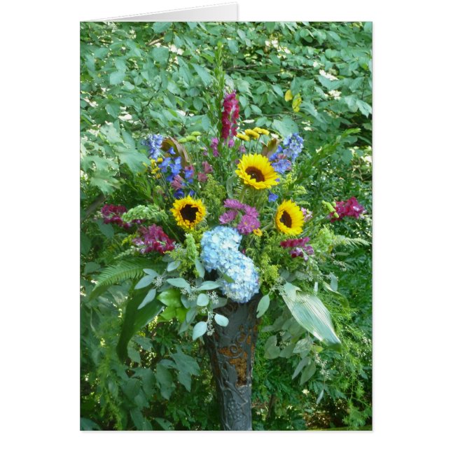 Summer Wedding Floral Mix Blank All Occasion Card (Front)