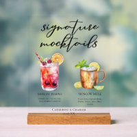 Summer Wedding Signature Mocktails Menu
