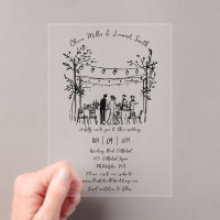 Summer Wedding sketched invitation