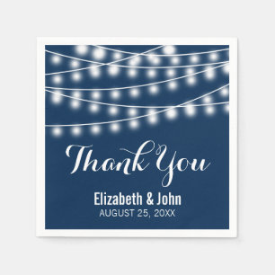 Summer Wedding String Lights Design Napkin