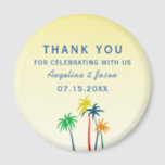 Summer Wedding Thank You Favour Magnet<br><div class="desc">Simple,  unique,  colourful palm trees sketch,  in combination with calm yellow ombre background.
Modern,  tropical,  exotic summer wedding thank you magnet.</div>