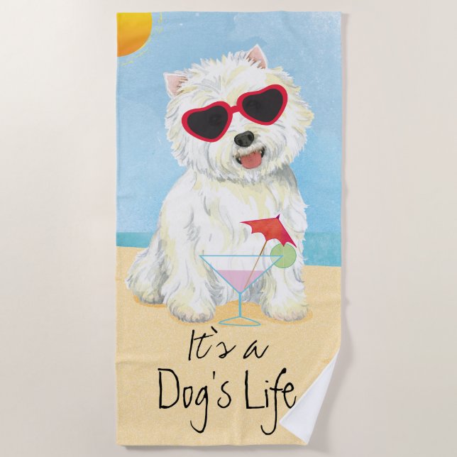 Summer Westie Beach Towel (Front)