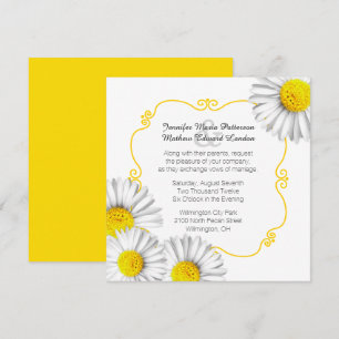 Summer White Daisies Wedding Invitation
