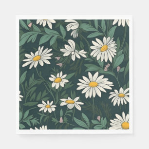 Summer White Daisy Meadow Napkin