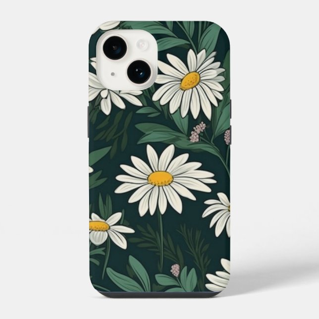 Summer White Digial Daisy  iPhone Case (Back)