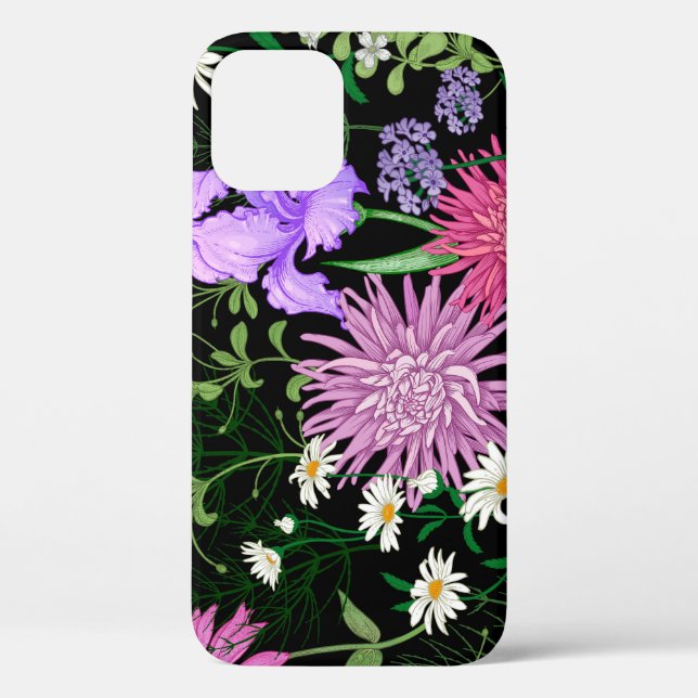 Summer Wild Flowers Seamless Sketch Case-Mate iPhone Case (Back)