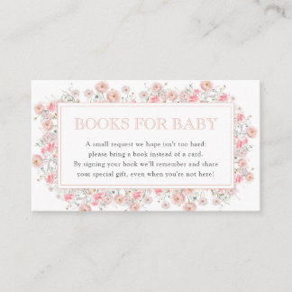 Summer Wildflower Baby Shower Books for Baby Enclosure Card