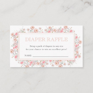Summer Wildflower Baby Shower Diaper Raffle Enclosure Card