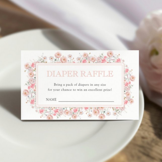 Summer Wildflower Baby Shower Diaper Raffle Enclosure Card (Creator Uploaded)