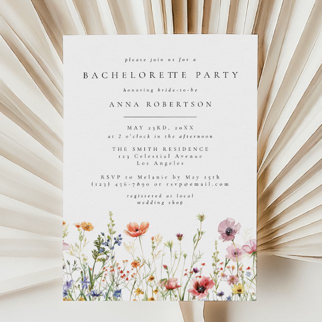 Summer Wildflower Bachelorette Party Invitation (Creator Uploaded)