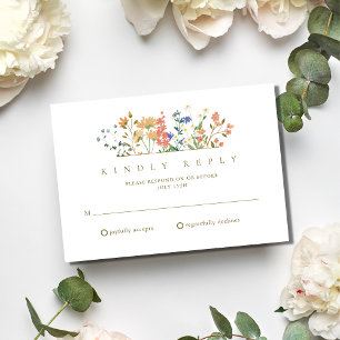 Summer Wildflower Boho Wedding RSVP Card