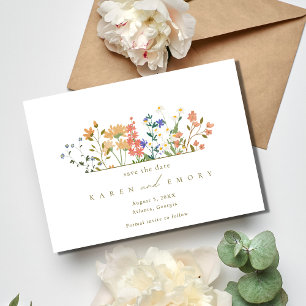 Summer Wildflower Boho Wedding Save The Date