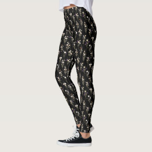 Summer Wildflower Bouquets Abstract Design Leggings